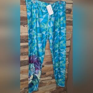 🦁Blue Geometric Lion Print Joggers - Women Artwork For Your Body